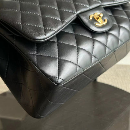 Jumbo Double Flap Classic Flap Quilted Lambskin Black No 23