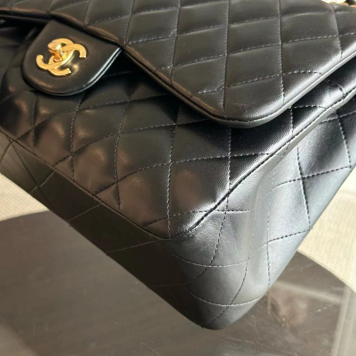 Jumbo Double Flap Classic Flap Quilted Lambskin Black No 23