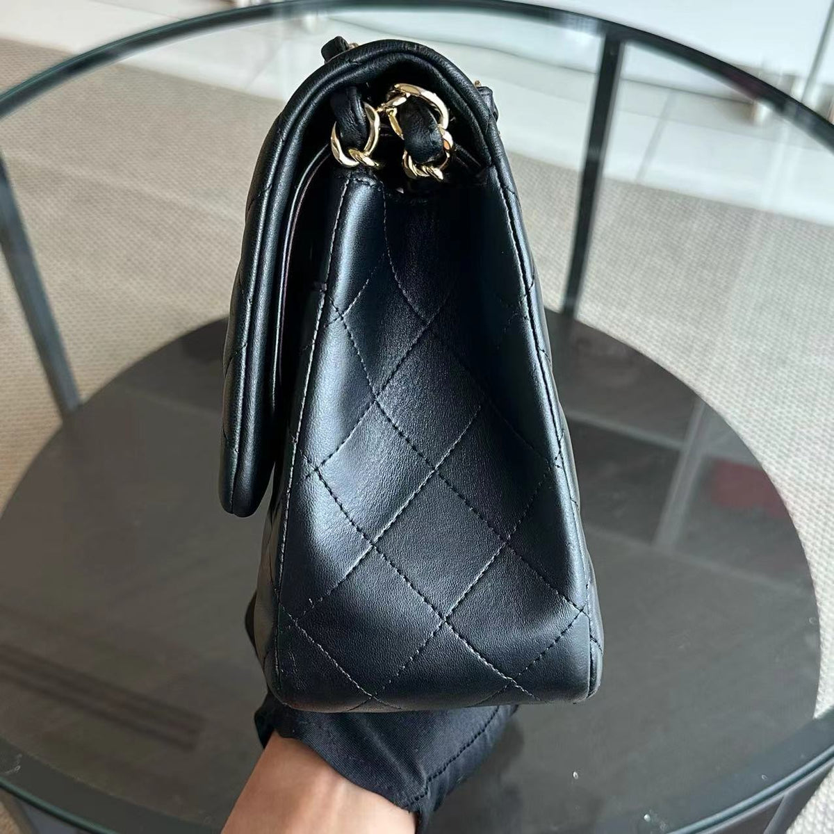 Jumbo Double Flap Classic Flap Quilted Lambskin Black No 23