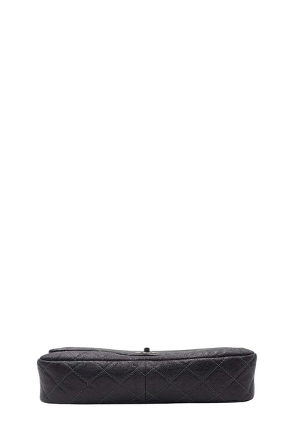 Jumbo Quilted Caviar Easy Flap Bag Metallic Grey