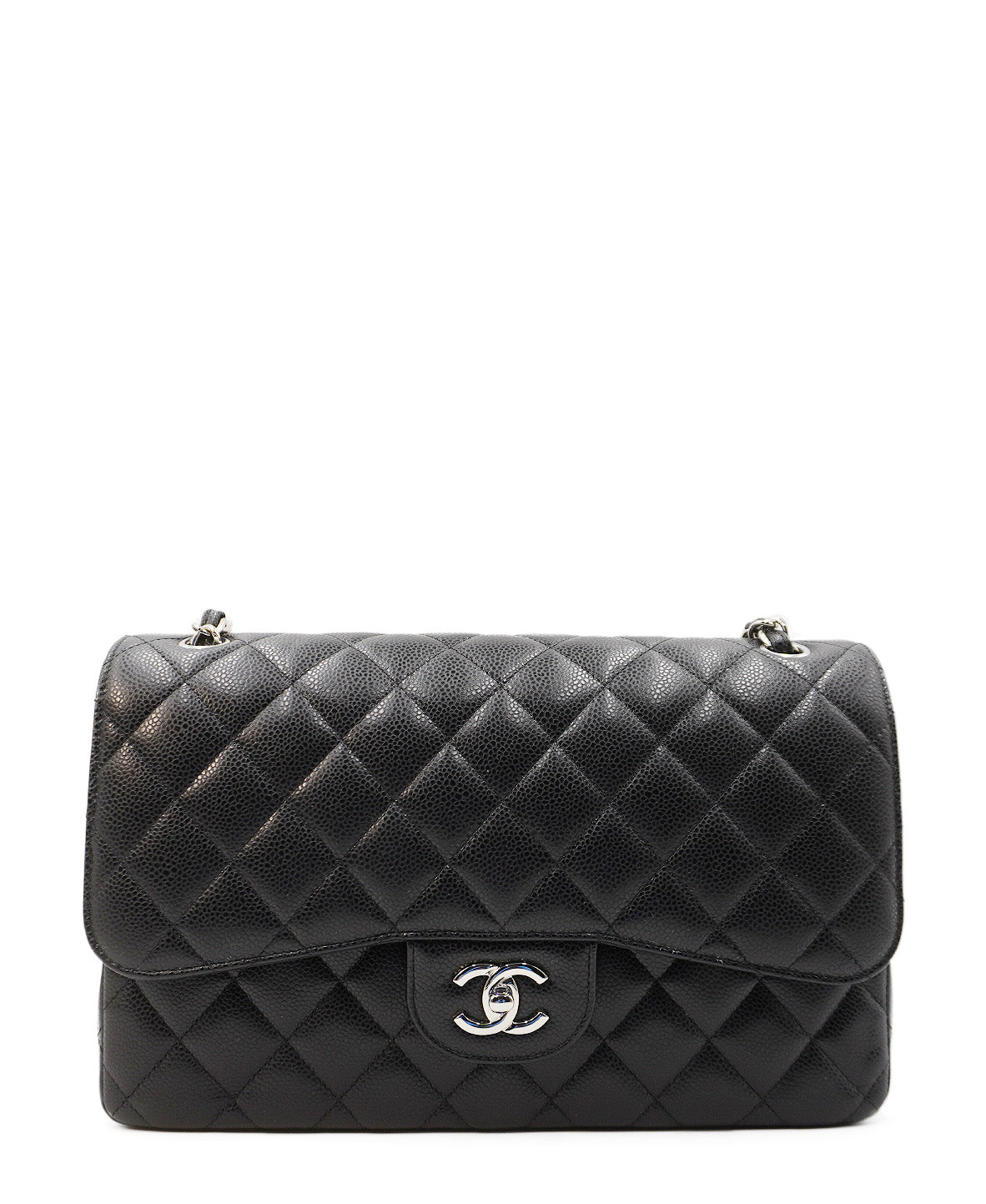 Jumbo Classic Caviar Double Flap Black