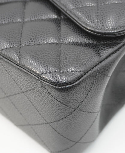 Jumbo Classic Caviar Double Flap Black