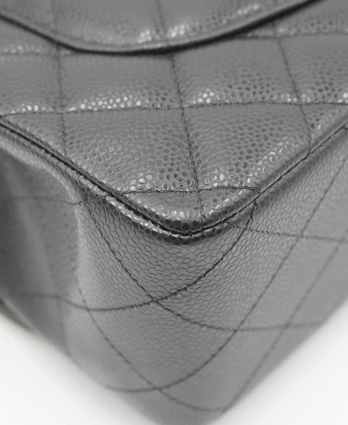 Jumbo Classic Caviar Double Flap Black