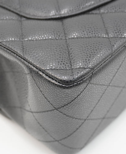 Jumbo Classic Caviar Double Flap Black