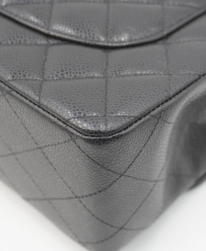 Jumbo Classic Caviar Double Flap Black