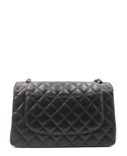 Jumbo Classic Caviar Double Flap Black