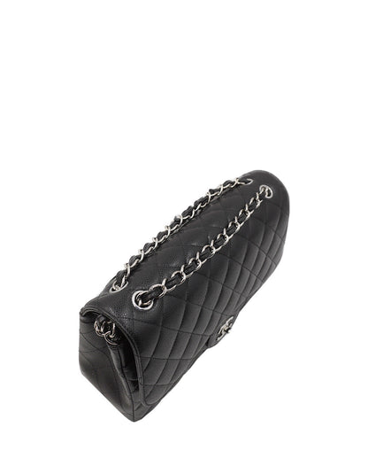 Jumbo Classic Caviar Double Flap Black