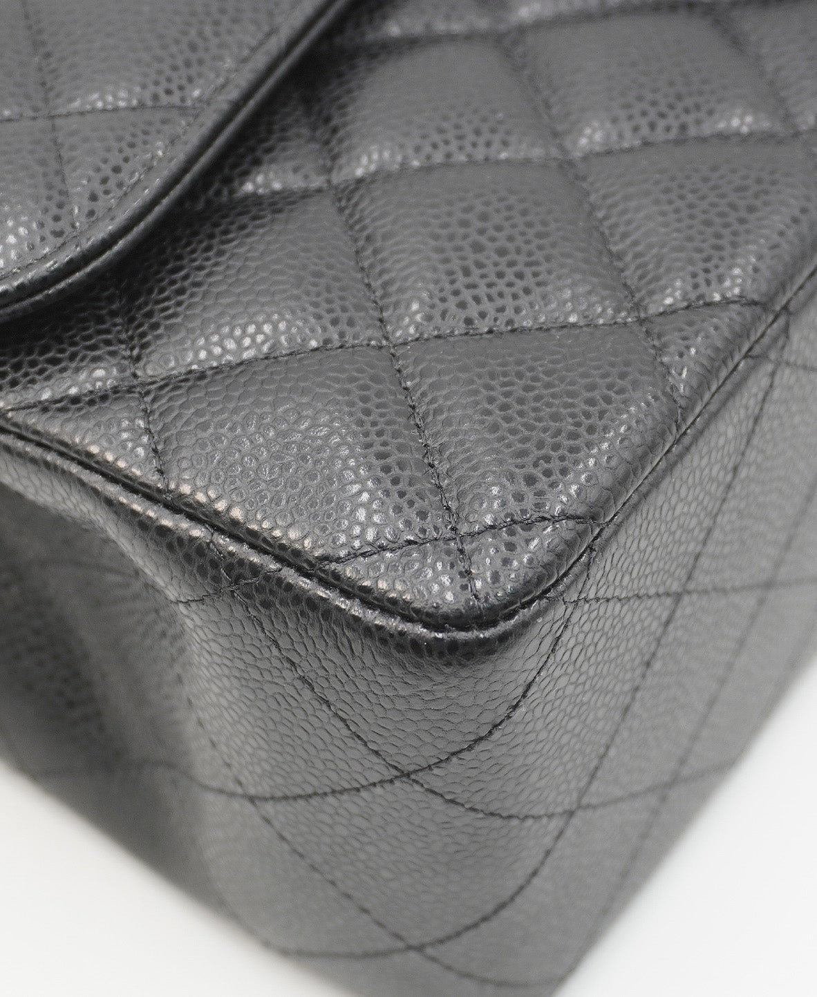 Jumbo Classic Caviar Double Flap Black