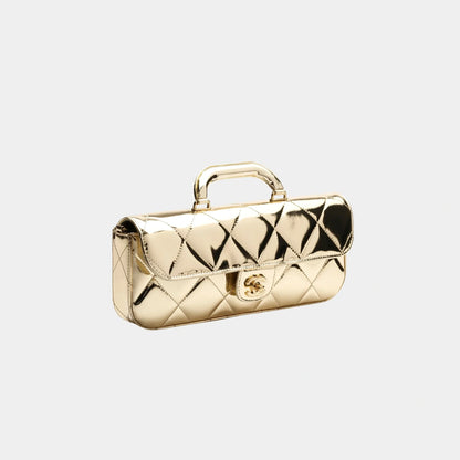 Chanel Small Classic Bag Cotton Tweed & Gold Metal Black, Gold