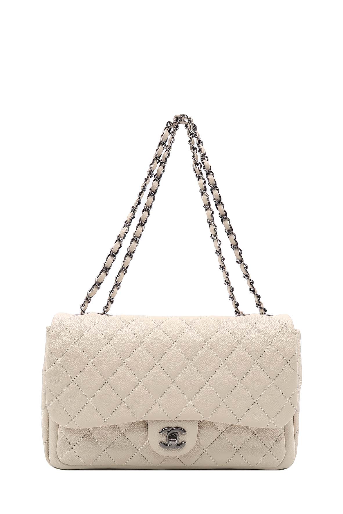 Large Now & Forever Flap Bag Beige