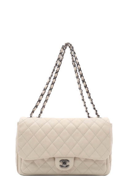 Large Now & Forever Flap Bag Beige