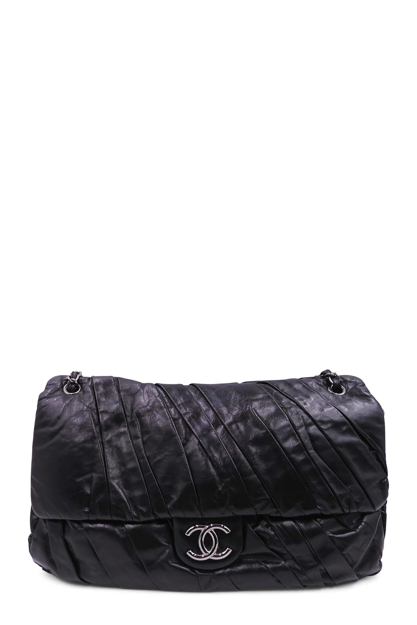 Large Twisted Flap Bag Black