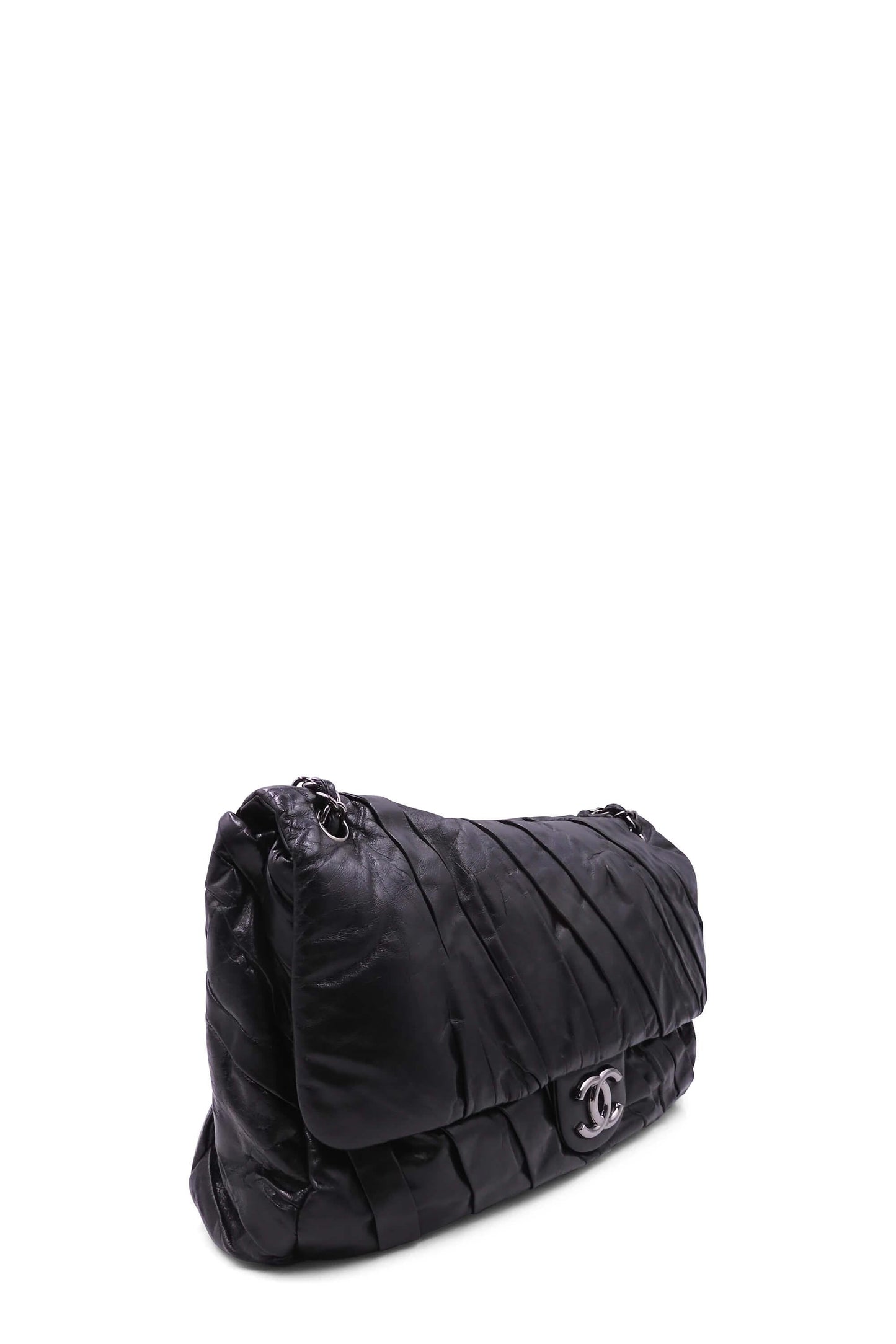 Large Twisted Flap Bag Black