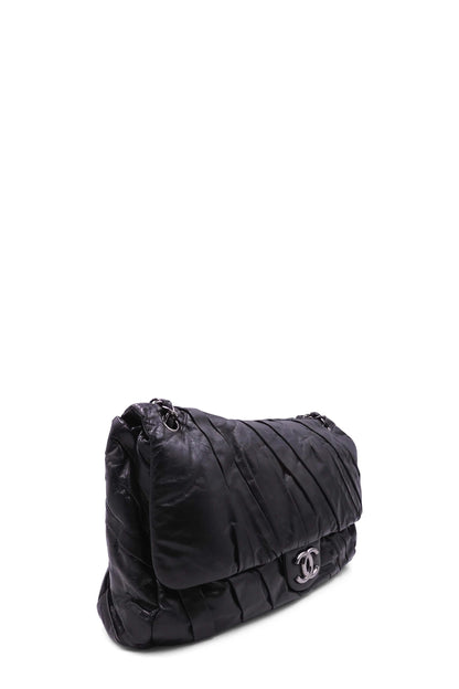 Large Twisted Flap Bag Black