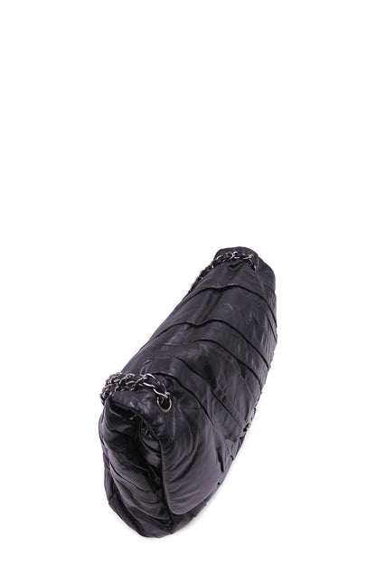 Large Twisted Flap Bag Black