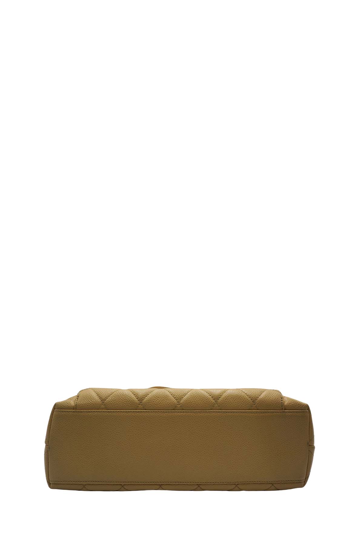 Large Vintage Front Pocket Quilted Caviar Beige