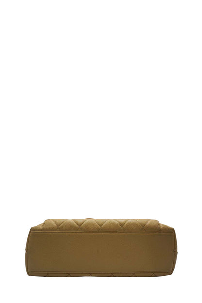 Large Vintage Front Pocket Quilted Caviar Beige
