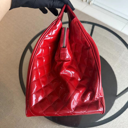Lipstick Large Tote XL Patent Vinyl Leather Red No 13