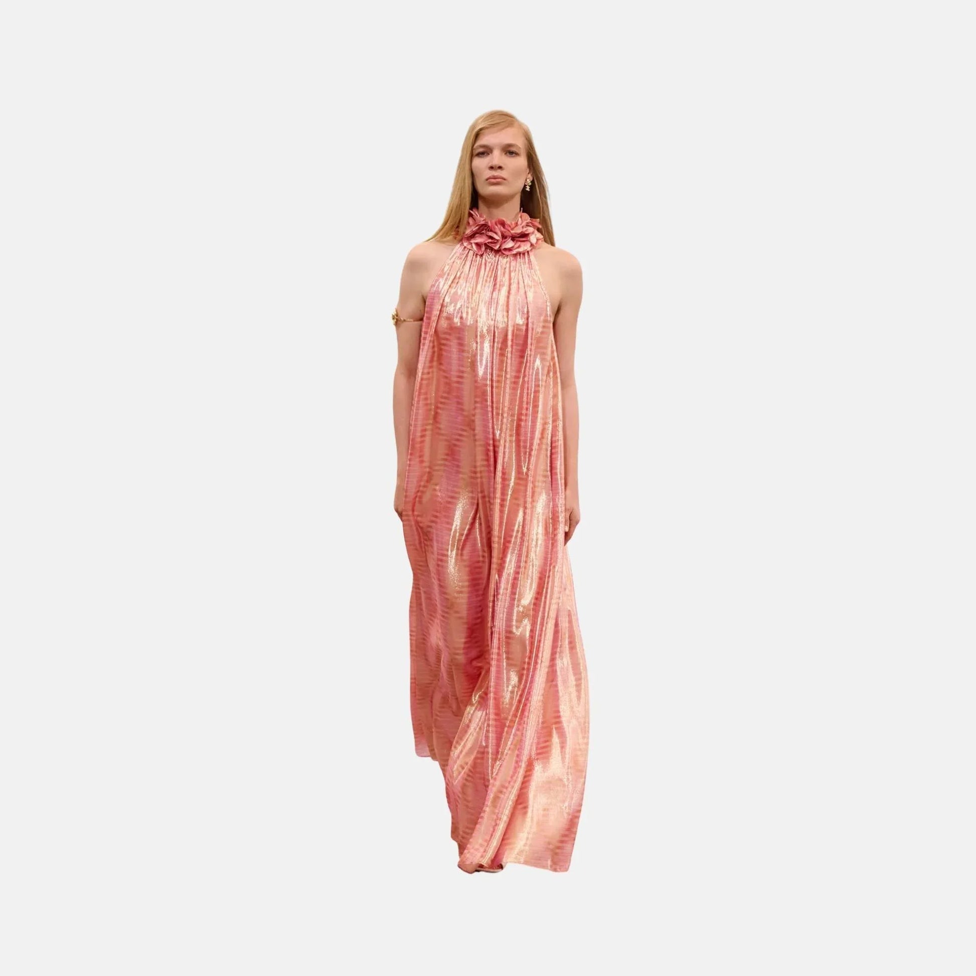 Chanel Long Dress in Embroidered Silk and Mixed Fibres