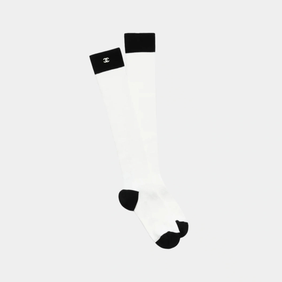 Long Socks Silk & Cotton Black & White