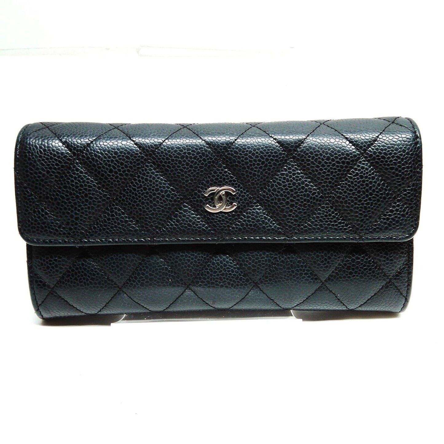 Chanel Long Wallet Black Caviar Skin