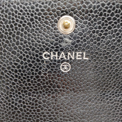 Chanel Long Wallet Black Caviar Skin