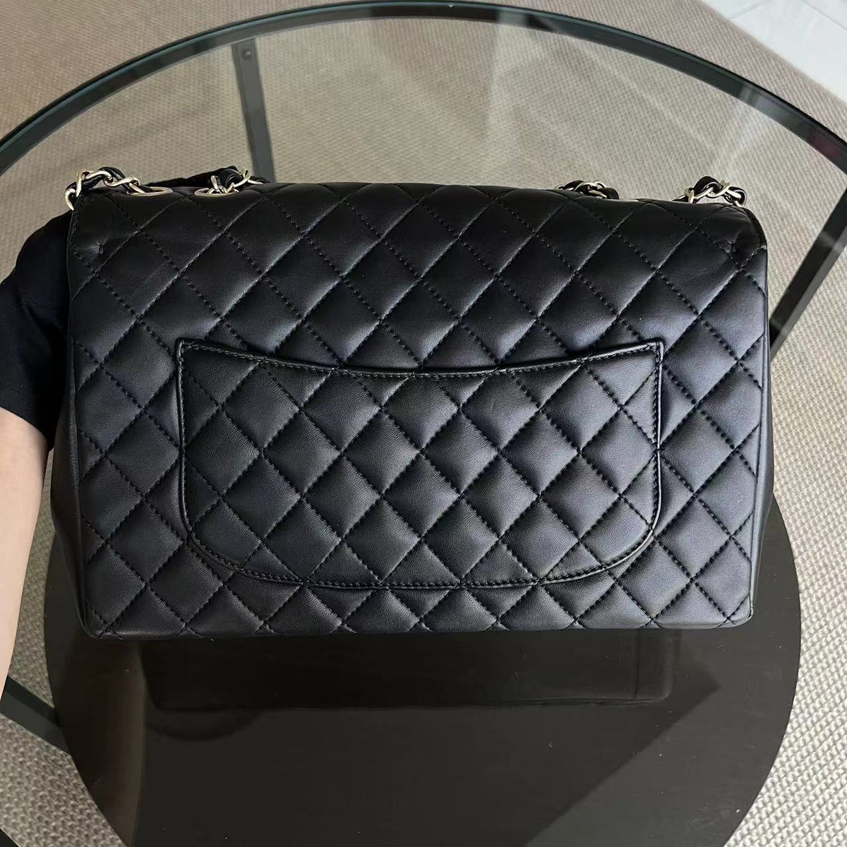 Mademoiselle Chic Seasonal Flap Jumbo 30CM Quilted Lambskin Black GHW No 21