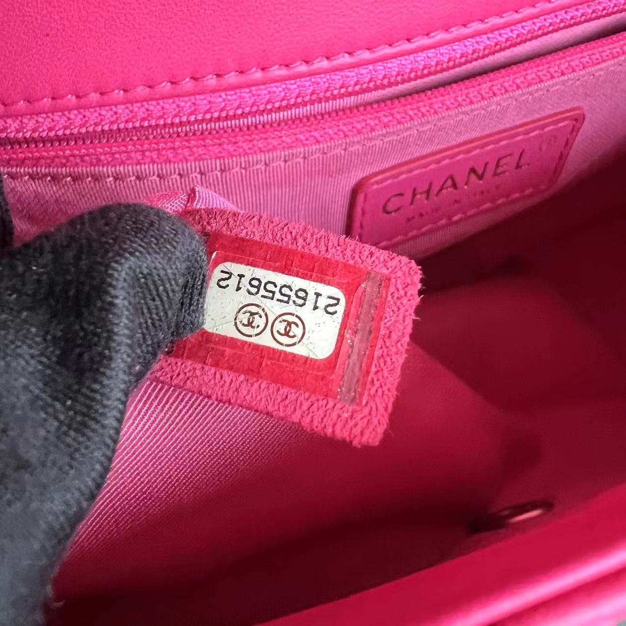 Mademoiselle Medium Chic Seasonal Flap 25CM Lambskin Hot Pink GHW No 21