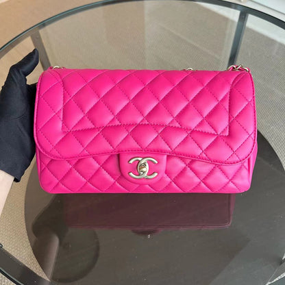 Mademoiselle Medium Chic Seasonal Flap 25CM Lambskin Hot Pink GHW No 21