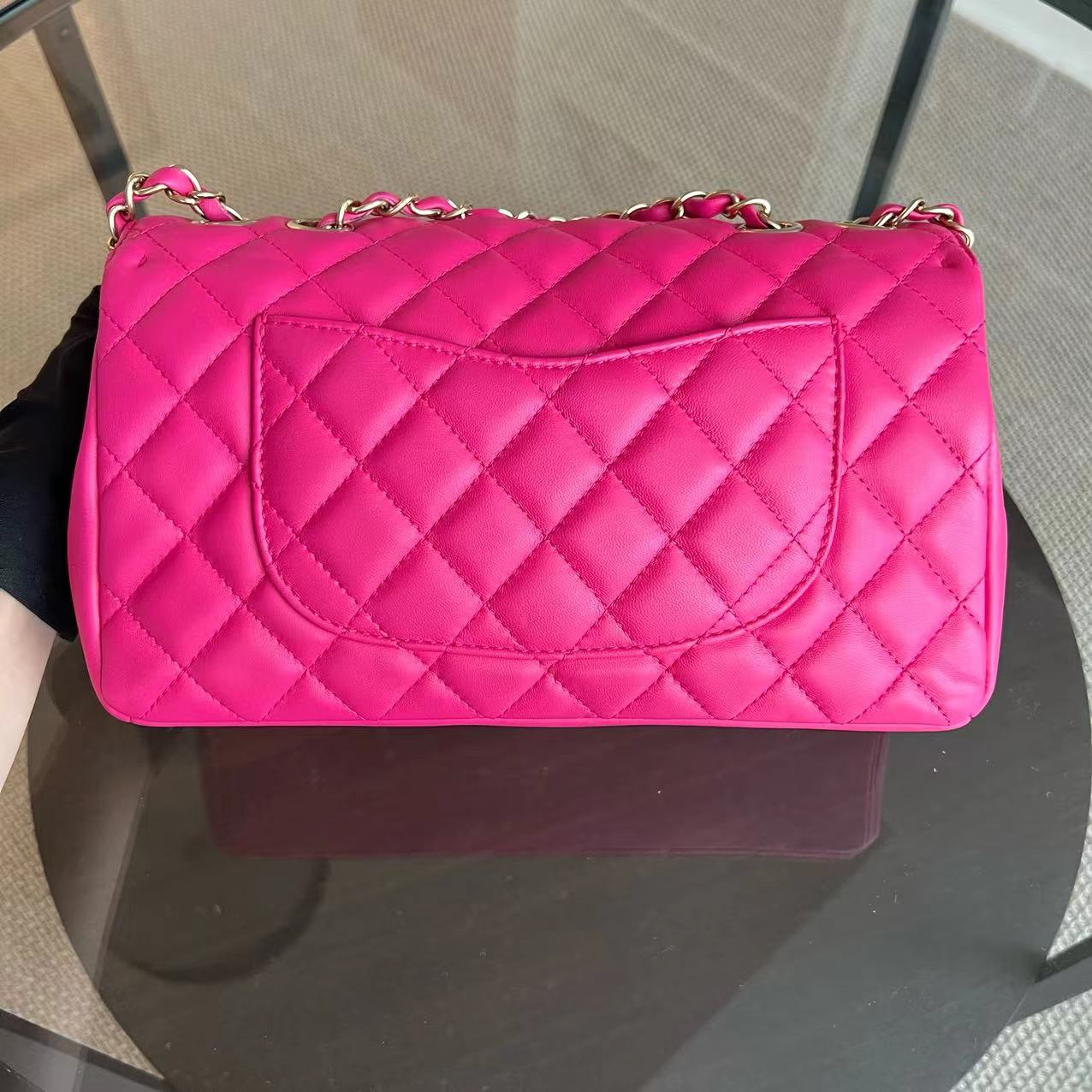 Mademoiselle Medium Chic Seasonal Flap 25CM Lambskin Hot Pink GHW No 21