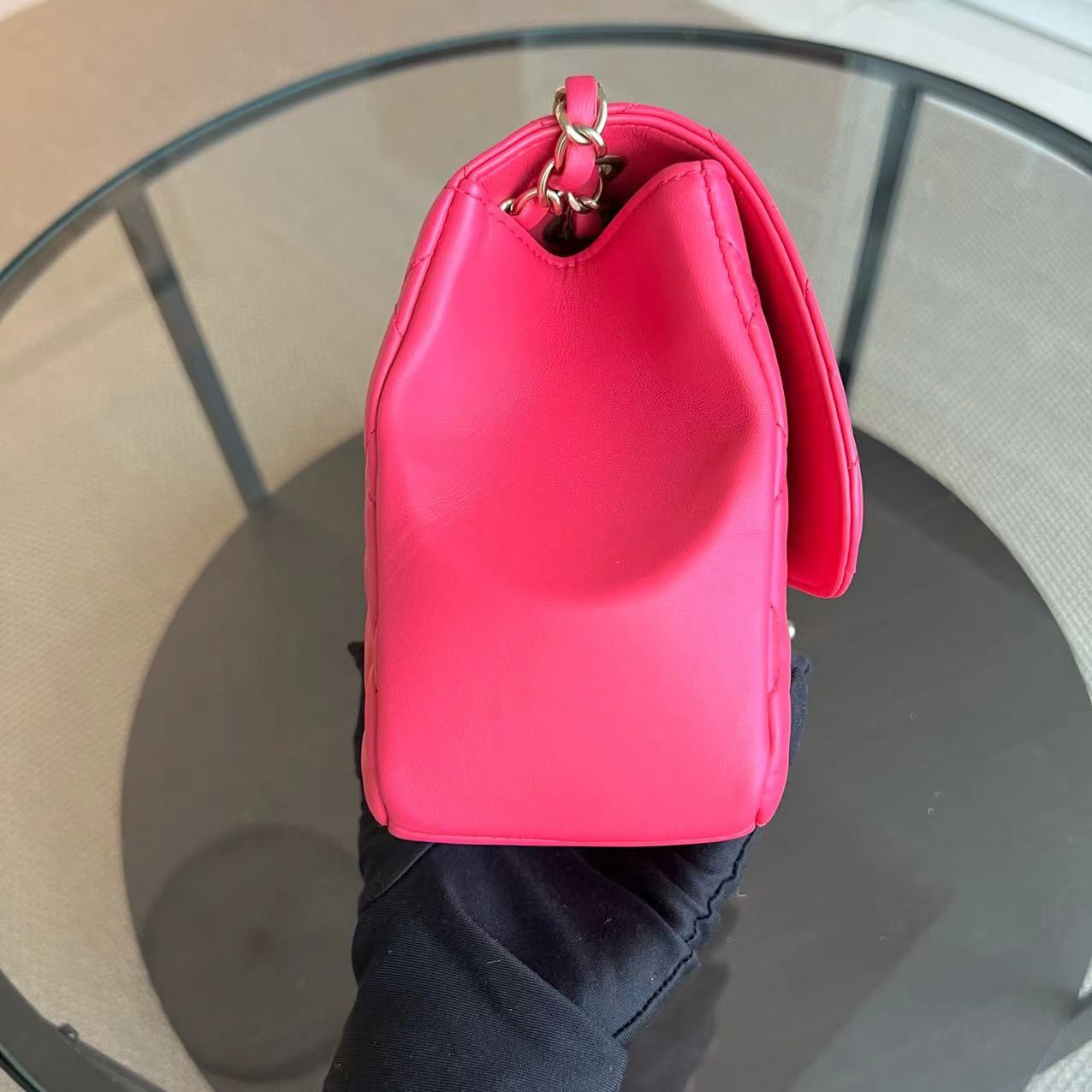 Mademoiselle Medium Chic Seasonal Flap 25CM Lambskin Hot Pink GHW No 21