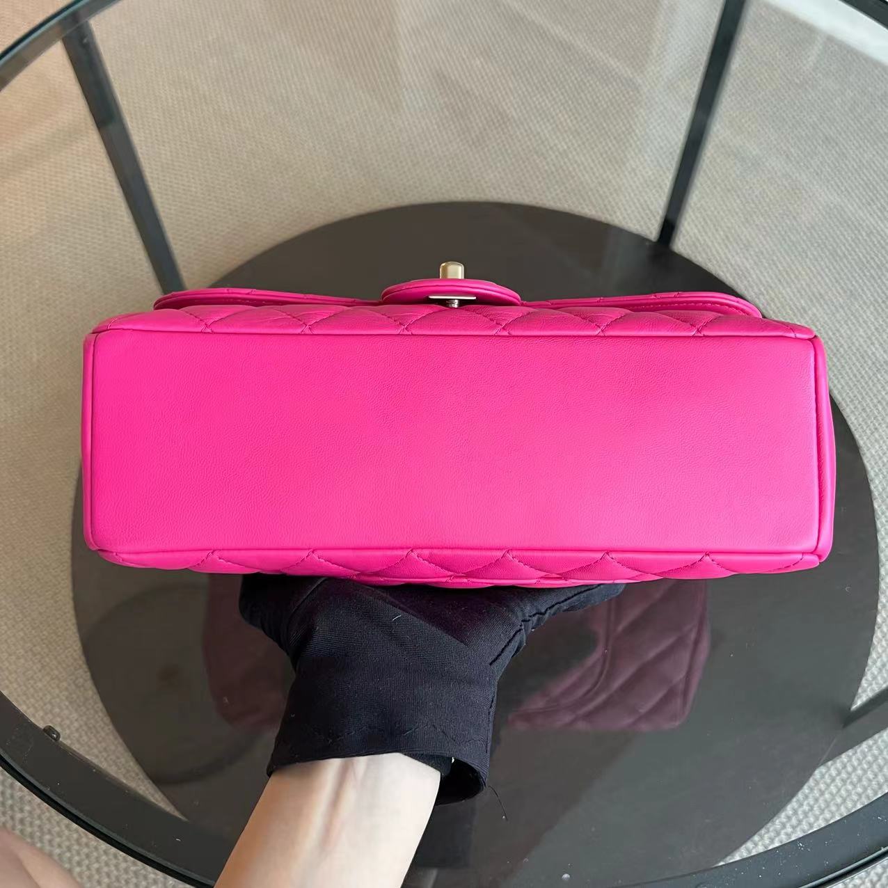 Mademoiselle Medium Chic Seasonal Flap 25CM Lambskin Hot Pink GHW No 21