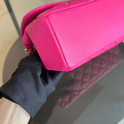Mademoiselle Medium Chic Seasonal Flap 25CM Lambskin Hot Pink GHW No 21