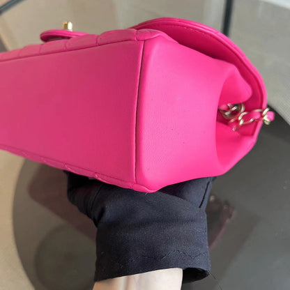 Mademoiselle Medium Chic Seasonal Flap 25CM Lambskin Hot Pink GHW No 21