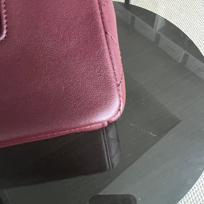 Mademoiselle Seasonal Flap Jumbo Quilted Lambskin Burgundy Golden Hardware Series 23