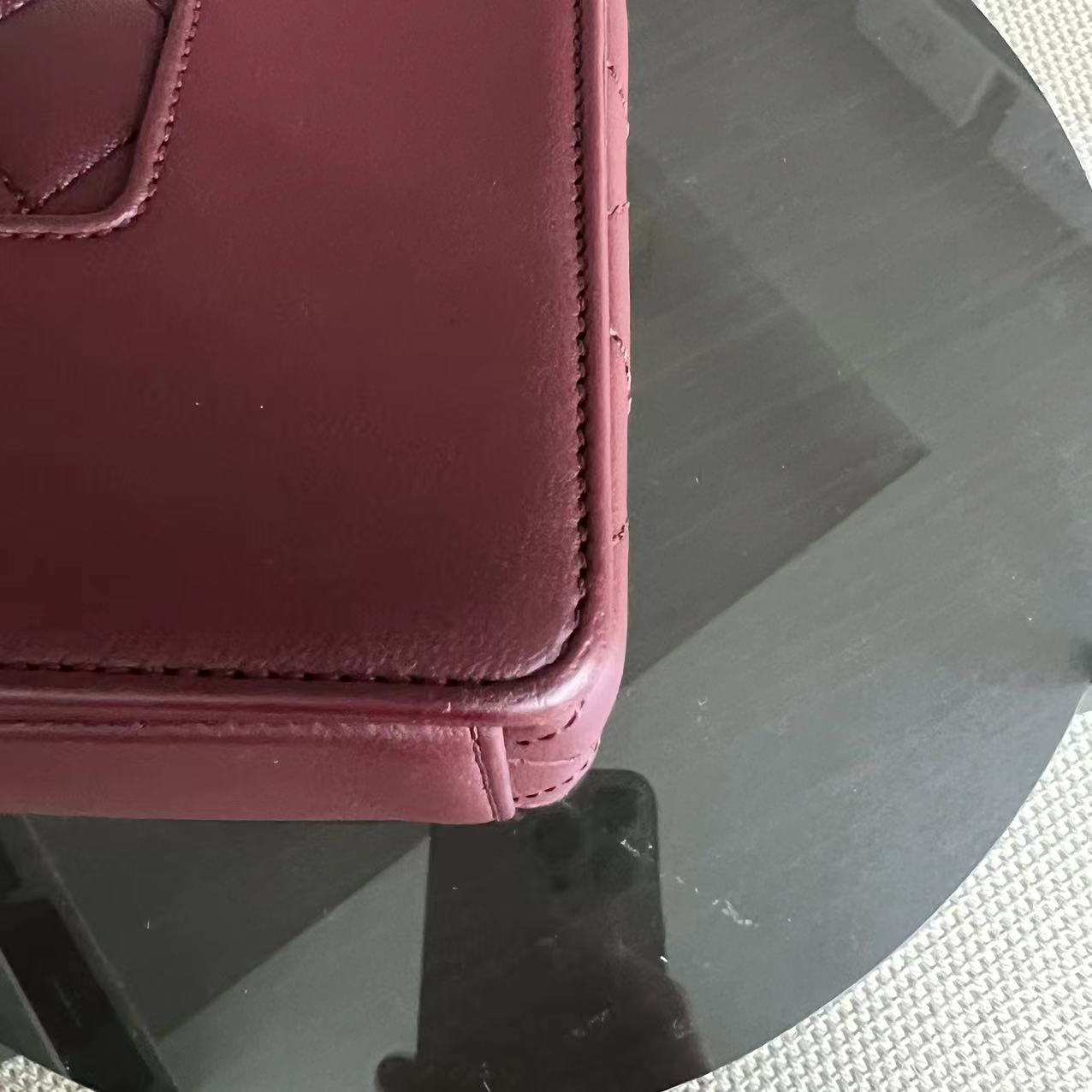Mademoiselle Seasonal Flap Jumbo Quilted Lambskin Burgundy Golden Hardware Series 23