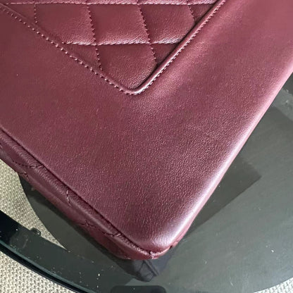 Mademoiselle Seasonal Flap Jumbo Quilted Lambskin Burgundy Golden Hardware Series 23