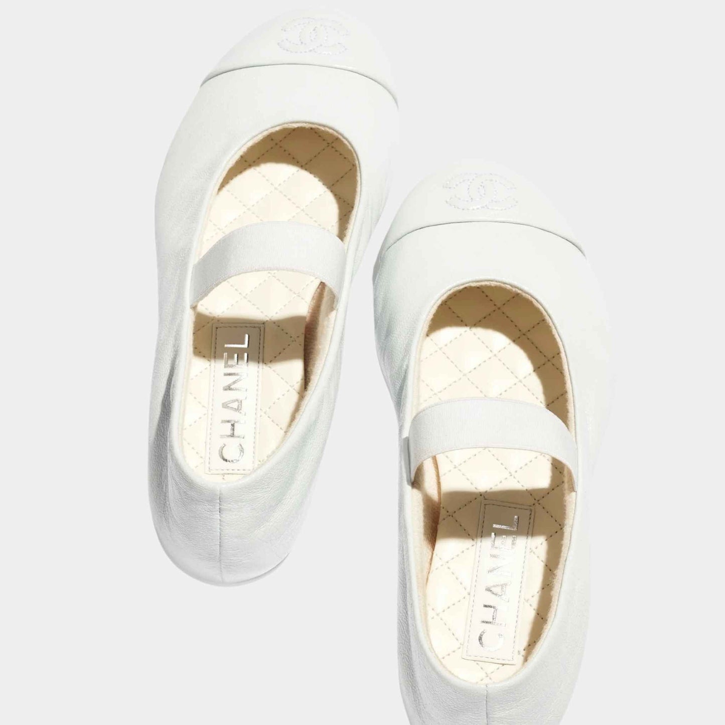 Mary Janes Lambskin White