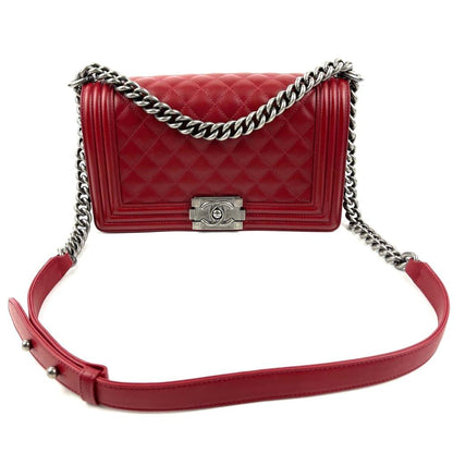 CHANEL 2013-2014 Medium Boy Bag - Red