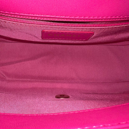 Chic Flap Mademoiselle Classic Flap 25CM Quilted Lambskin Hot Pink Golden Hardware Series 21