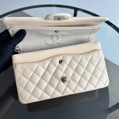 25CM Quilted Lambskin Beige SHW No 14