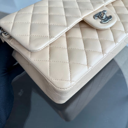 25CM Quilted Lambskin Beige SHW No 14