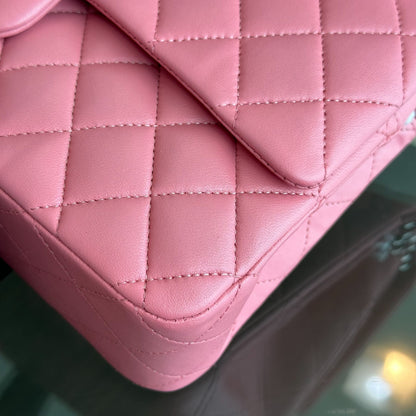 25CM Quilted Lambskin Sakura Pink SHW No 18