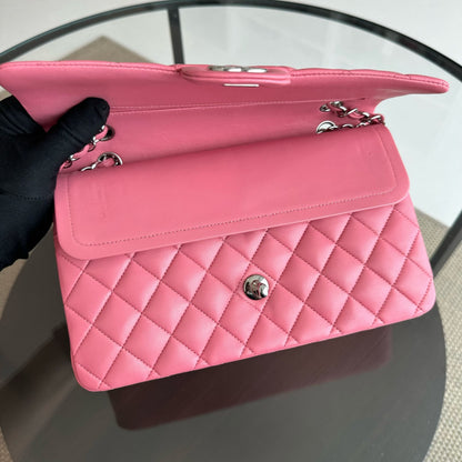 25CM Quilted Lambskin Sakura Pink SHW No 18