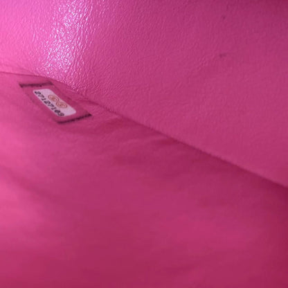 Double Flap 25CM Quilted Lambskin Pink SHW No 27