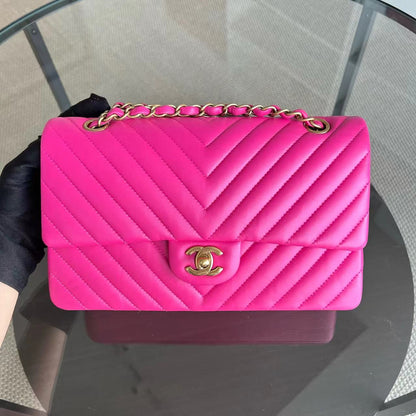 Double Flap Chevron Lambskin Golden Hardware Series 21