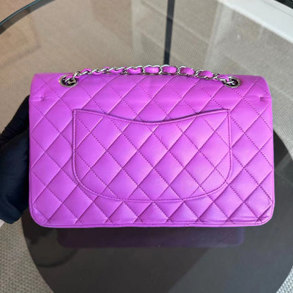 Double Flap Quilted Lambskin Purple SHW No 14