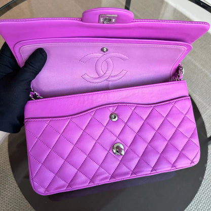 Double Flap Quilted Lambskin Purple SHW No 14