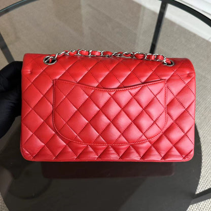Chanel Classic Flap Medium - Double Flap Quilted Lambskin Red SHW No 15