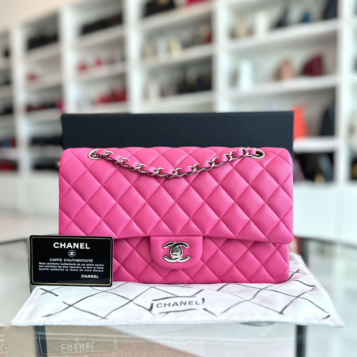 Lambskin Quilted Hot Pink SHW No 19